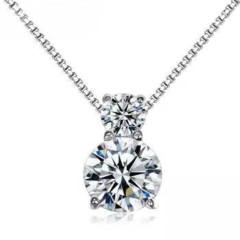 Ожерелье с блестящей подвеской из стерлингового серебра 925 пробы. Мода рекомендует подвеску из серебра. 925