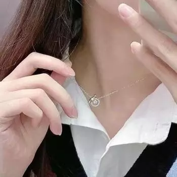Ожерелье с большой ушастой собакой, женское, модное, студенческое, собака Югуй, ключичная цепочка, японское, сладкое, женское сердце