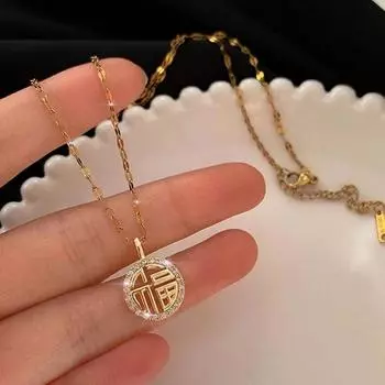 Ожерелье с бриллиантами Fuzi для женщин, цепочка на ключицу для Нового года, нишевая высококачественная дизайнерская цепочка для свитера Sense Accessories