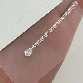 Ожерелье с бриллиантами в виде капли воды, женское, простое, легкое, роскошное, слегка инкрустированное цирконием, цепочка на ключицу, изысканная, Ins, холодная цепочка на ветру