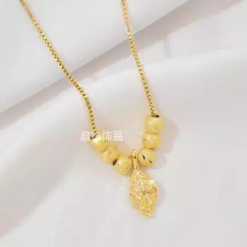 Ожерелье с бриллиантами, золотыми ветвями и нефритовыми листьями, женская легкая роскошь и универсальный темперамент, слегка инкрустированная ключичная цепочка