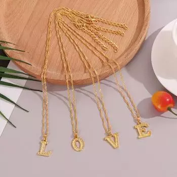 Ожерелье с буквой AZ, 1 шт., золотой кулон из нержавеющей стали для мужчин и женщин