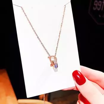 Ожерелье с буквой D, женский нишевый дизайн, простой онлайн-стиль знаменитости, легкое роскошное ожерелье с подвеской, цепочка на ключицу, не выцветает. золотой