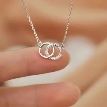 Ожерелье с буквой «двойная С», женская цепочка на ключицу, простая и свежая корейская версия, аксессуары для студенческого темпераментного ожерелья