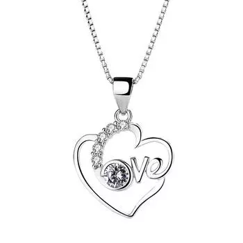 Ожерелье с буквой «Любовь» для женщин, японское и корейское, простое, темпераментное, модное, с подвеской в форме сердца «Любовь»