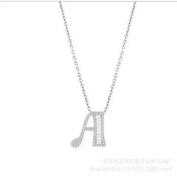 Ожерелье с буквой T из кубического циркония, 26 английских букв, цепочка на ключицу для женщин