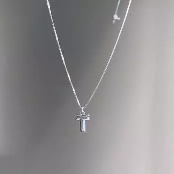 Ожерелье с буквой T, женское, простой дизайн, английская подвеска, нержавеющая сталь, ключичная цепочка