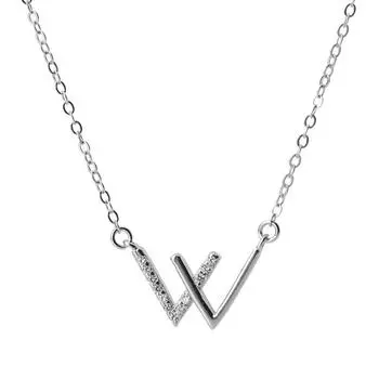 Ожерелье с буквой W для женщин, корейская версия ожерелья Niche Clavicle Chain Clavicle, ожерелье с индивидуальностью и темпераментом