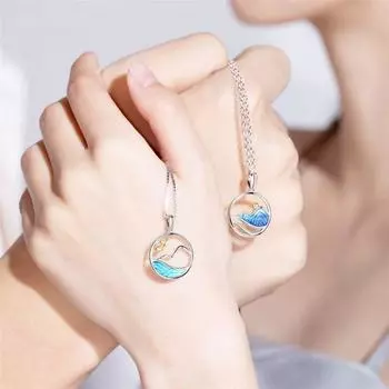 Ожерелье с цепочкой на ключицу из стерлингового серебра 925 пробы Vow Sea Mountain Wave SNE625