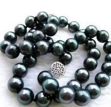 ОЖЕРЕЛЬЕ С ЧЕРНЫМ ЖЕМЧУГОМ 10 мм, 18 дюймов