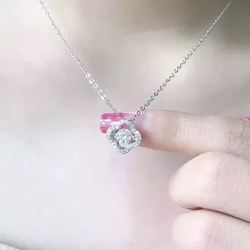 Ожерелье с четырьмя листочками клевера из муассанита, умная подвеска S925, роскошная цепочка на ключицу для женщин