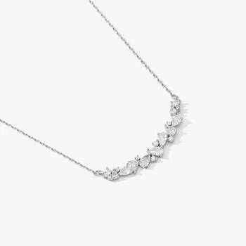 Ожерелье с цветком глицинии и улыбкой, женский подвесной светильник, роскошная цепочка на ключицу