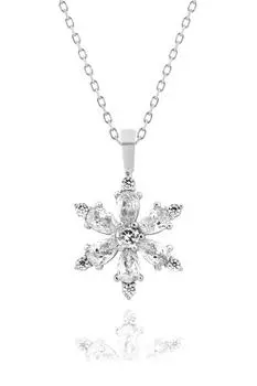 Ожерелье с цветком из белого циркона серии Camellia, ожерелье-цепочка из стерлингового серебра 925 пробы