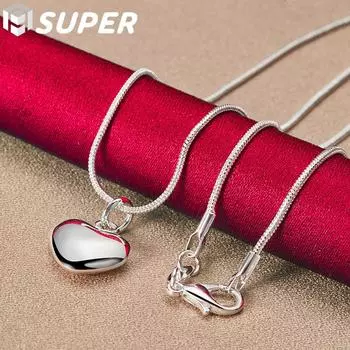 Ожерелье с цветком из стерлингового серебра 925 пробы, ожерелье с подвеской, свадебные украшения 40cm