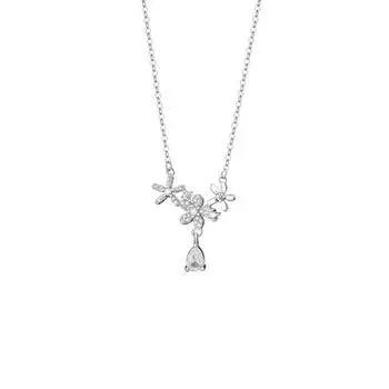 Ожерелье с цветочной каплей, маленькое и универсальное, современный дизайн, милая и художественная цепочка для воротника