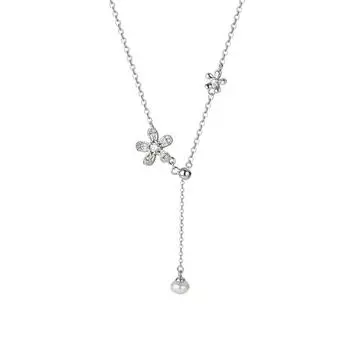 Ожерелье с цветочными кисточками, милое и универсальное, с девичьим и роскошным ощущением, и нишевым дизайном для цепочки на ключице