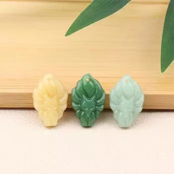 Ожерелье с девятью хвостами лисы, исцеляющее разноцветное стекло, ожерелья с драгоценными камнями, кулон, защитный амулет, подвеска темно-зеленого