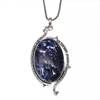 Ожерелье с драгоценным камнем содалит, ювелирное изделие ручной работы, 2,5 дюйма