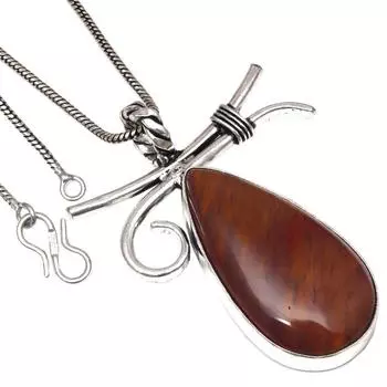 Ожерелье с драгоценным камнем тигровый глаз, старинные ювелирные изделия ручной работы, 1 дюйм