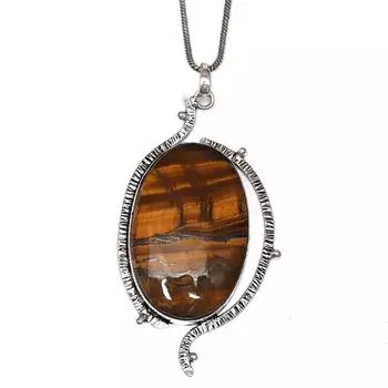 Ожерелье с драгоценным камнем тигровый глаз, ювелирное украшение ручной работы, 3 дюйма