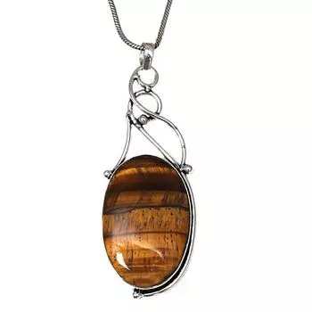 Ожерелье с драгоценным камнем тигровый глаз, ювелирное украшение ручной работы, 3 дюйма