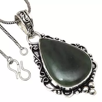 Ожерелье с драгоценным камнем вассолит, старинные ювелирные изделия ручной работы, 2 дюйма