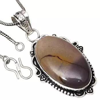 Ожерелье с драгоценным камнем Wild Horse Jasper, ручная работа, старинное серебряное ювелирное изделие 2,25 дюйма