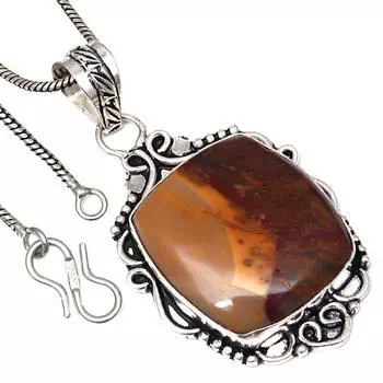 Ожерелье с драгоценным камнем Wild Horse Jasper, ручная работа, старинные ювелирные изделия 1,5 дюйма