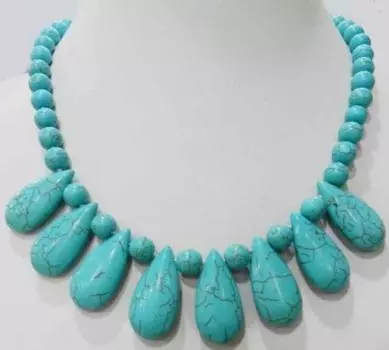 Ожерелье с драгоценными камнями из индейки и бирюзы 18