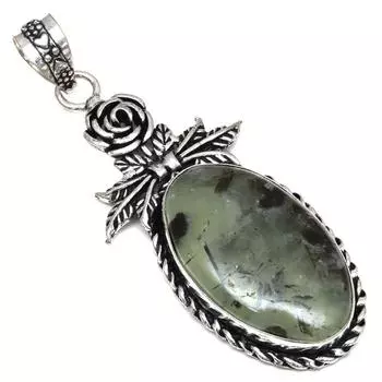 Ожерелье с драгоценными камнями пренита, подарок ручной работы для нее, ювелирное изделие 3 дюйма