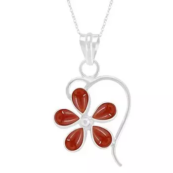 Ожерелье с драгоценными камнями сердолик, серебро 925 пробы, цветочное ожерелье, украшения ручной работы, подарок на день рождения, дизайнерское ожерелье 18 inch