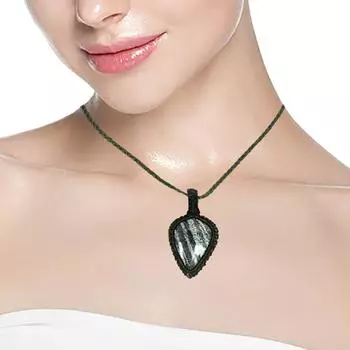 Ожерелье с драгоценными камнями, ювелирные изделия из зебры, яшмы, макраме, нить ручной работы, 20-36 дюймов, унисекс