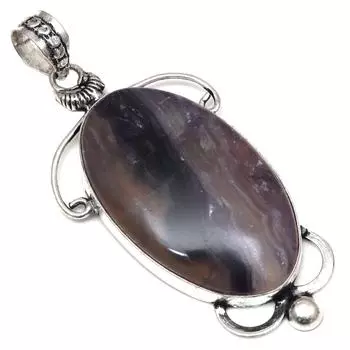 Ожерелье с флюоритовым драгоценным камнем, подарок ручной работы для нее, серебряные украшения 2,5 дюйма