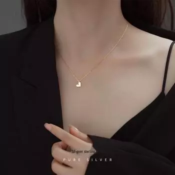 Ожерелье с геометрическим граненым сердцем из серебра 925 пробы Banyan Tree для женщин NS747 золотой