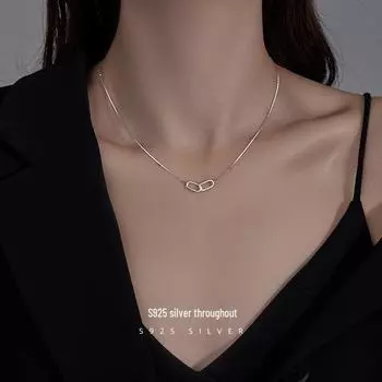 Ожерелье с геометрическим крестом из серебра 925 пробы Banyan Tree для женщин — модная цепочка в виде скрепки, украшение в холодном стиле для ключицы. NS971 золотой