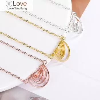 Ожерелье с геометрическим кулоном из нержавеющей стали, 3D-полукруг, ожерелья для женщин и мужчин, подвески для вечеринок, подарок другу, бижутерия, колье 45cm