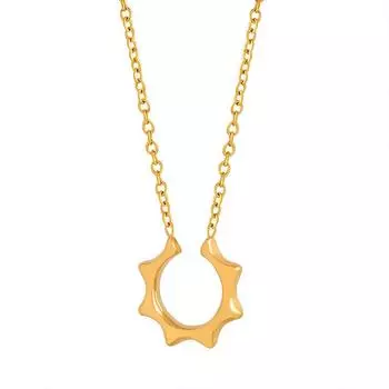 Ожерелье с геометрическим кулоном в стиле ретро в гонконгском стиле, простая U-образная форма, титановая сталь, 18-каратное золото, маленькая фея, индивидуальность, темперамент, универсальные ювелирные изделия для женщин