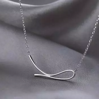 Ожерелье с геометрической линией для женщин, минималистичный нишевый дизайн, повседневная цепочка на ключицу из нержавеющей стали, прочная цепь