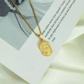 Ожерелье с головой Будды Этнический стиль Ретро Универсальные мужские и женские аксессуары