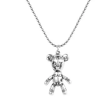 Ожерелье с граффити-медведем для женщин, летняя подвеска в виде ключицы, нишевый дизайн, чувство высокого класса, легкая роскошная цепочка для свитера