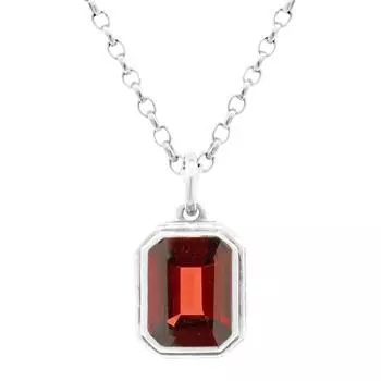 Ожерелье с гранатовой оправой – Серебряный кулон 1225 8-10 красный