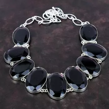 Ожерелье с граненым африканским аметистом, ожерелье из стерлингового серебра 925 пробы, регулируемое ожерелье-цепочка, ювелирные изделия из драгоценных камней, подарок на годовщину, ожерелье ручной работы Adjustable