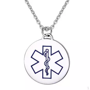 Ожерелье с гравировкой, подвеска, ювелирные изделия, унисекс - синий