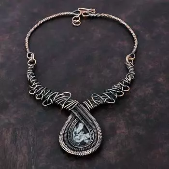 Ожерелье с хризантемой, медная проволока, обернутая, регулируемое ожерелье, ювелирные изделия с хризантемой, ожерелье ручной работы из настоящего драгоценного камня, медные украшения для подарка