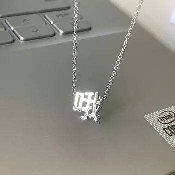 Ожерелье с иероглифом Oh, женское, простое, нишевое, в китайском стиле, цепочка с иероглифом на ключицу, лето
