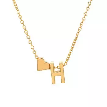 Ожерелье с инициалами в виде сердца Ожерелье в форме сердца с буквами Персонализированное ожерелье с монограммой золотой