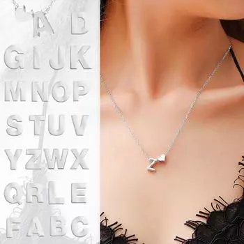 Ожерелье с инициалами в виде сердца Ожерелье в форме сердца с буквами Персонализированное ожерелье с монограммой One Size