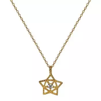 Ожерелье с инкрустацией из пятиконечной звезды и бриллиантов, простая и универсальная цепочка на ключицу, студенческий тренд