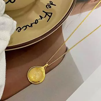 Ожерелье с камнем кошачий глаз, модное и изысканное, нишевый дизайн, простая и роскошная цепочка на ключицу