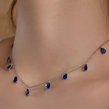 Ожерелье с каплями для женщин, ожерелье с бриллиантовым подвесом, роскошные ювелирные изделия, блестящий циркон, подарок для девушки, женская вечеринка DY190856
